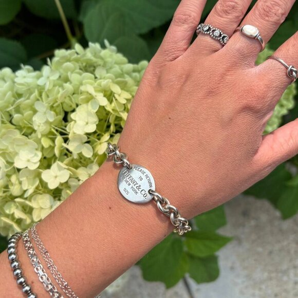 Tiffany & Co. Oval Tag Sterling Silver Bracelet - Picture 2 of 6